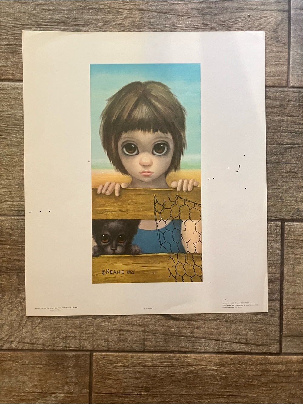 Walter Margaret Keane Print Watching Vintage 60+ Years Old Big Eyes + Bonus